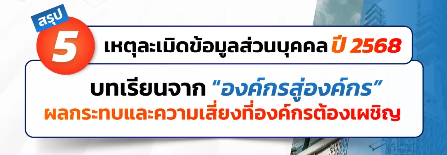 เหตุละเมิดข้อมูล PDPA 2568